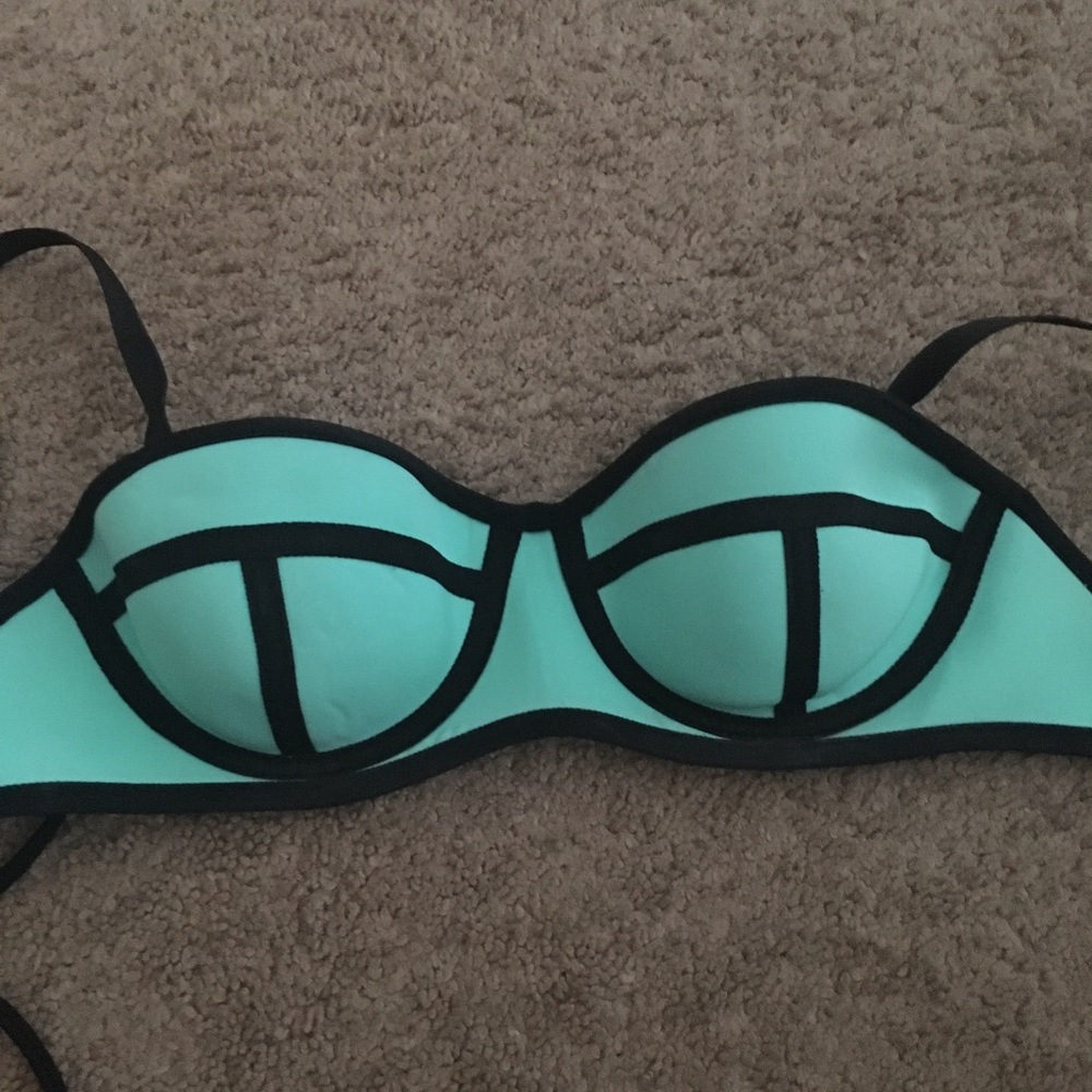 triangl blue bikini top